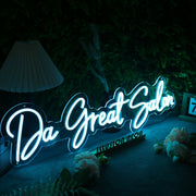 Da Great Salon Blue Neon Sign