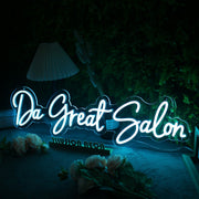 Da Great Salon Blue Neon Sign