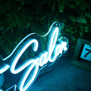 Da Great Salon Blue Neon Sign