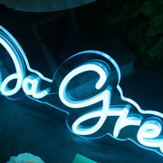 Da Great Salon Blue Neon Sign