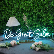 Da Great Salon Blue Neon Sign