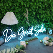 Da Great Salon Blue Neon Sign