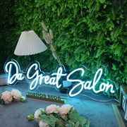 Da Great Salon Blue Neon Sign