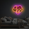 Dachshund With Pinky Heart LED Neon Acrylic Artwork