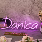 Danica Purple Name Neon Sign