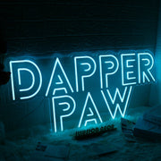 Dapper Paw Blue Neon Sign