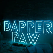 Dapper Paw Blue Neon Sign