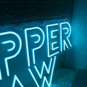 Dapper Paw Blue Neon Sign