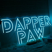 Dapper Paw Blue Neon Sign