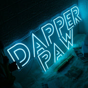 Dapper Paw Blue Neon Sign