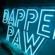 Dapper Paw Blue Neon Sign