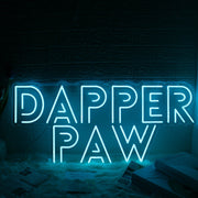 Dapper Paw Blue Neon Sign