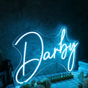 Darby Blue Name Neon Sign