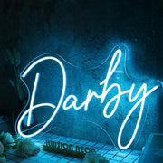 Darby Blue Name Neon Sign