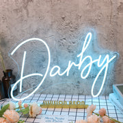 Darby Blue Name Neon Sign