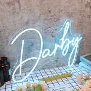 Darby Blue Name Neon Sign