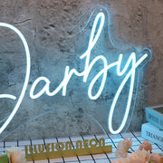 Darby Blue Name Neon Sign