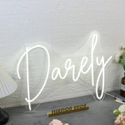 Darely White Neon Sign