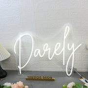 Darely White Neon Sign