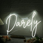 Darely White Neon Sign