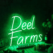 Deel Farms Green Neon Sign