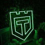 Defensive Shield Green Neon Sign