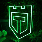 Defensive Shield Green Neon Sign