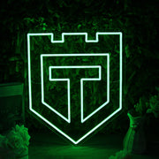 Defensive Shield Green Neon Sign