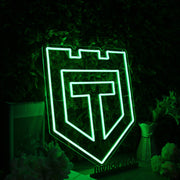 Defensive Shield Green Neon Sign