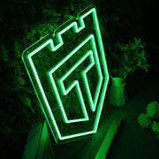 Defensive Shield Green Neon Sign