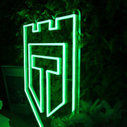 Defensive Shield Green Neon Sign