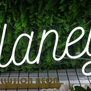 Delaney White Neon Sign