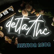 Delta Thc White Neon Sign