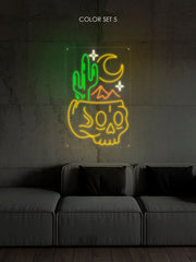 Desert Skull Head Neon Sign