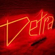 Detra Red Neon Sign