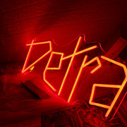 Detra Red Neon Sign