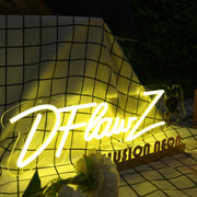 DFlawz Yellow Neon Sign