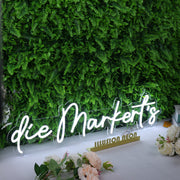 Die Markert's White Neon Sign