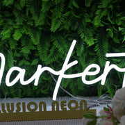 Die Markert's White Neon Sign