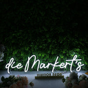 Die Markert's White Neon Sign