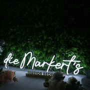 Die Markert's White Neon Sign