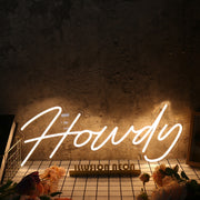 Howdy Yellow Neon Sign