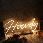 Howdy Yellow Neon Sign