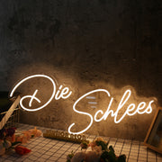 Die Schlees Yellow Neon Sign