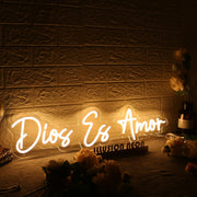 Dios Es Amor Yellow Neon Sign