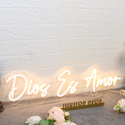 Dios Es Amor Yellow Neon Sign