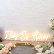 Dios Es Amor Yellow Neon Sign