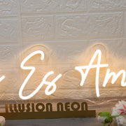 Dios Es Amor Yellow Neon Sign