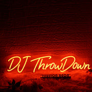 DJ Throw Down Red Neon Sign