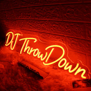 DJ Throw Down Red Neon Sign